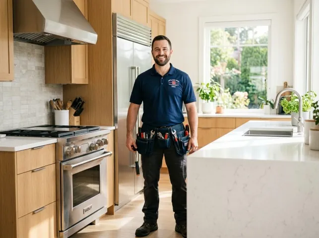 Appliance Repair Hero technician in a Budd Lake, NJ kitchen after an appliance repair